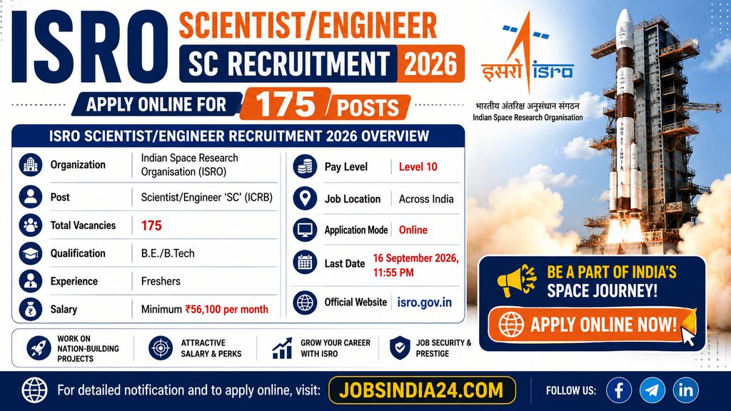 ISRO Scientist/Engineer SC Recruitment 2026