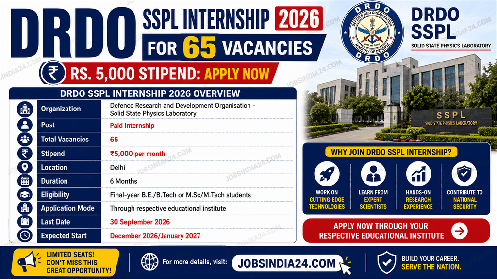 DRDO SSPL Internship 2026